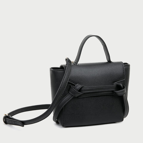 Knotted belt flap design PU leather crossbody bag
