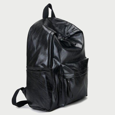 Smart casual marble-effect PU leather backpack