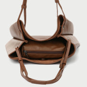 Roomy soft PU leather shoulder bag (2-in-1 style)