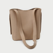 Topstitching PU leather 2-in-1 bucket bag