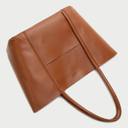 Minimalistic front pocket PU leather tote bag (2-in-1 set)