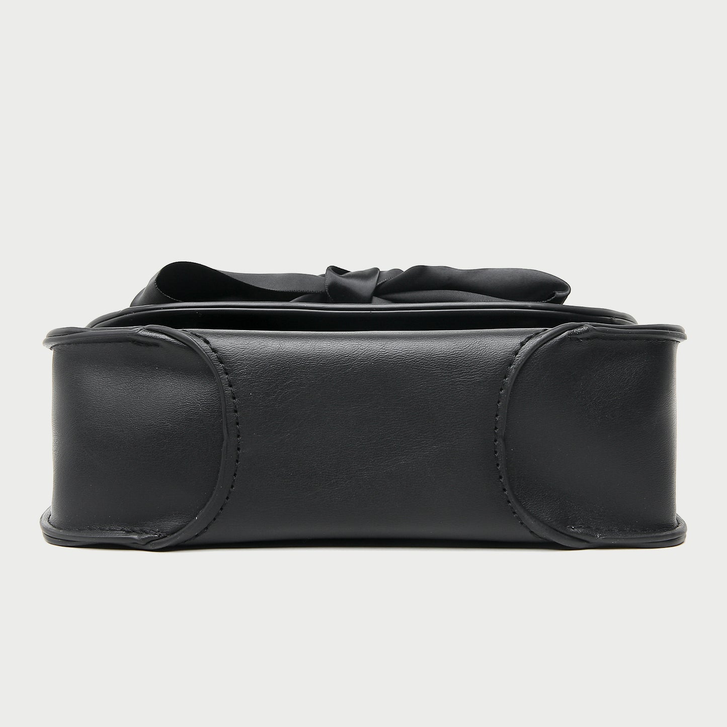 Silky scarf bow embellished flap style PU leather crossbody bag