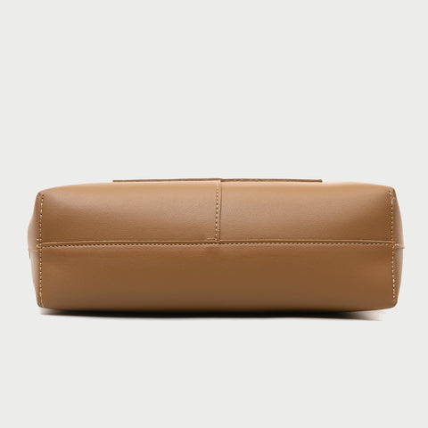 Minimalistic front pocket streamlined 2-in-1 PU leather bucket bag