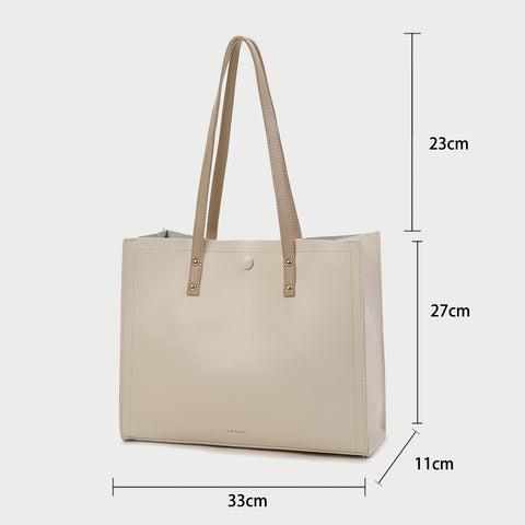 Classic timeless style PU leather tote bag (2-in-1 set)