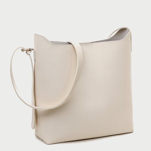 Minimalistic front pocket streamlined 2-in-1 PU leather bucket bag