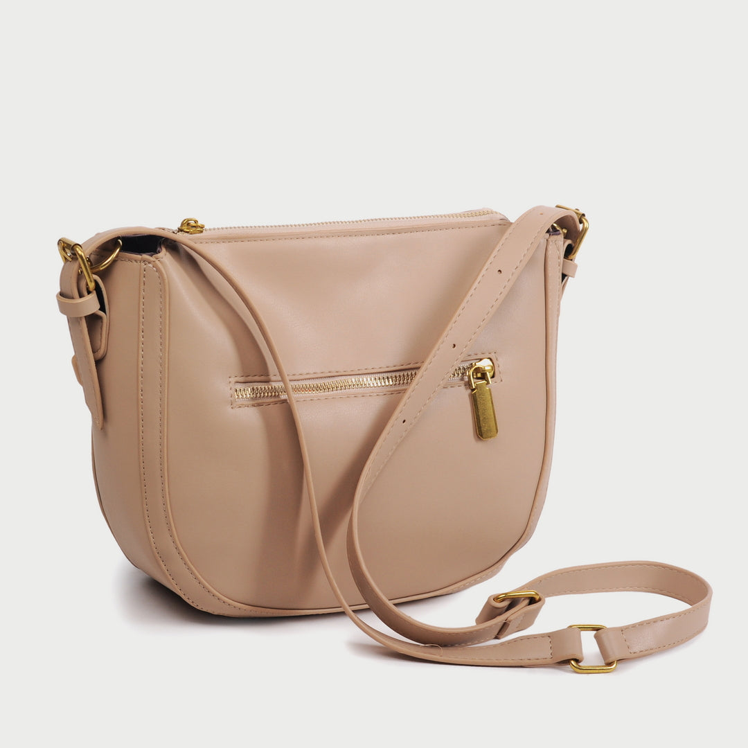 Chain handle PU leather crossbody bag