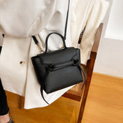 Knotted belt flap design PU leather crossbody bag