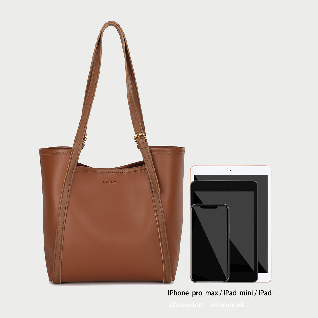 Sculptural PU leather shoulder bag (2-in-1 set)