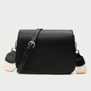 Minimalistic flap-style PU leather crossbody bag (With an optional strap)