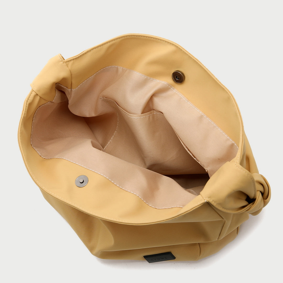 Knotted strap roomy canvas hobo bag