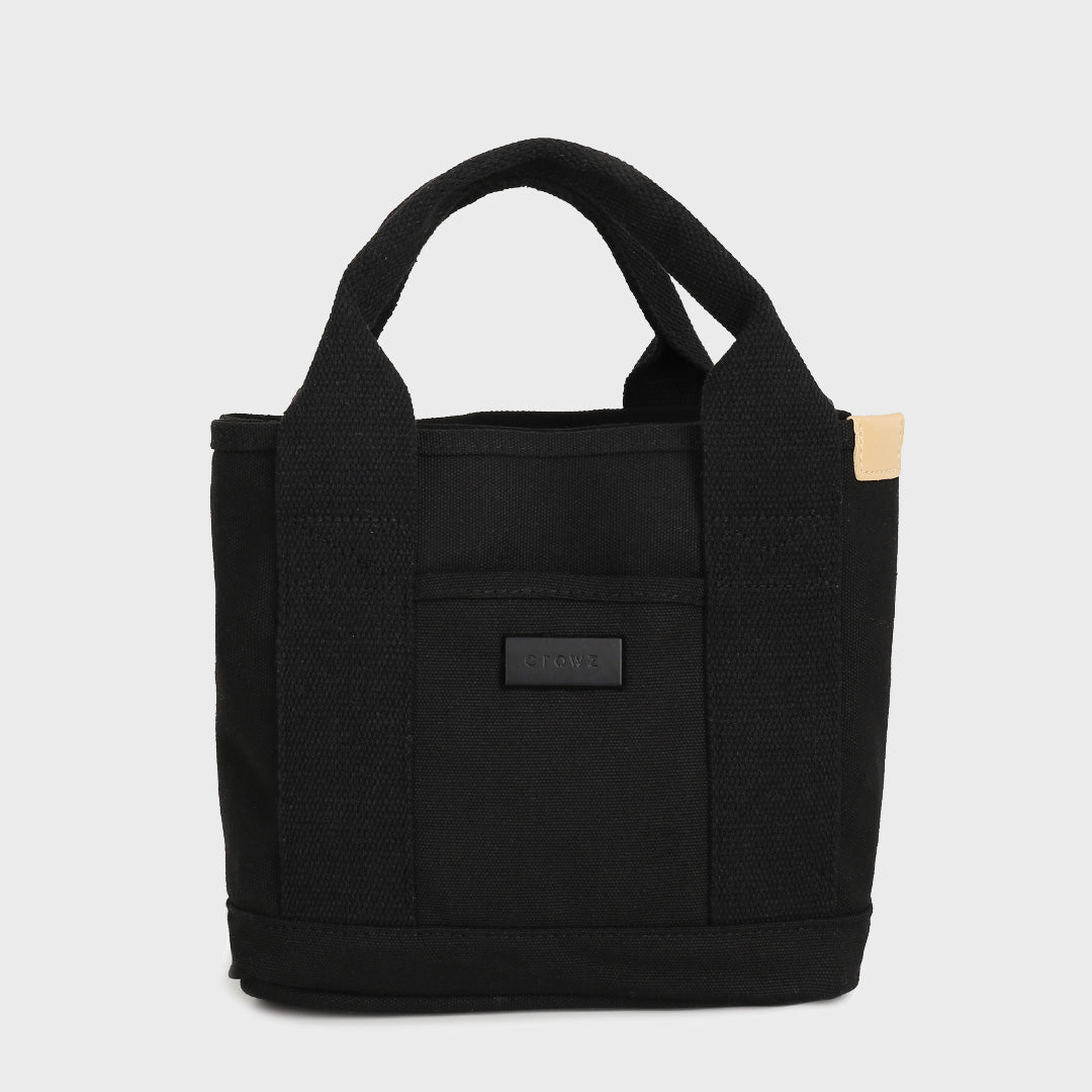 Structural interior multiple compartment canvas handbag