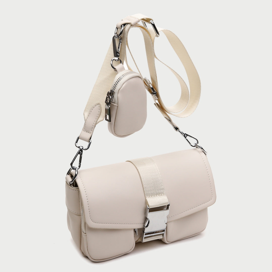 Metal buckle strap mini pouch accessory PU leather crossbody bag