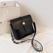 Retro studded flap chained strap PU leather crossbody bag