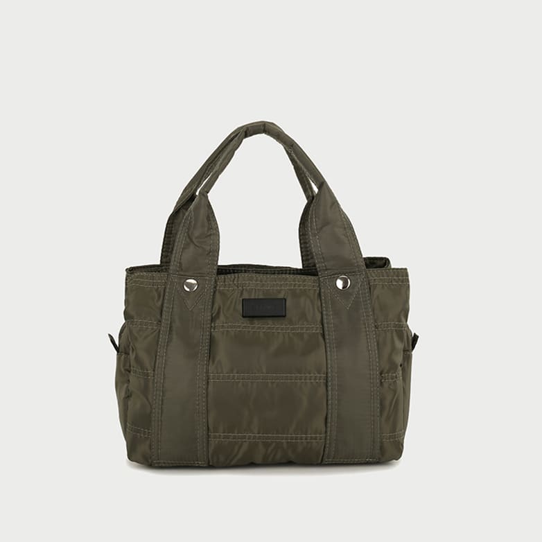Multiple compartment lightweight quilted nylon handbag (Small)