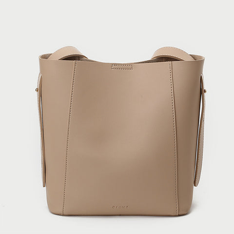 Topstitching PU leather 2-in-1 bucket bag
