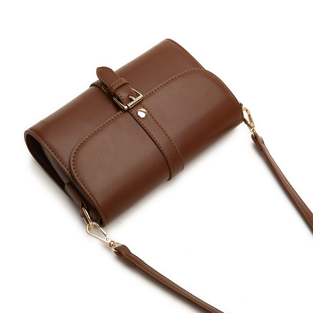 Retro buckle strap flap style PU leather crossbody bag