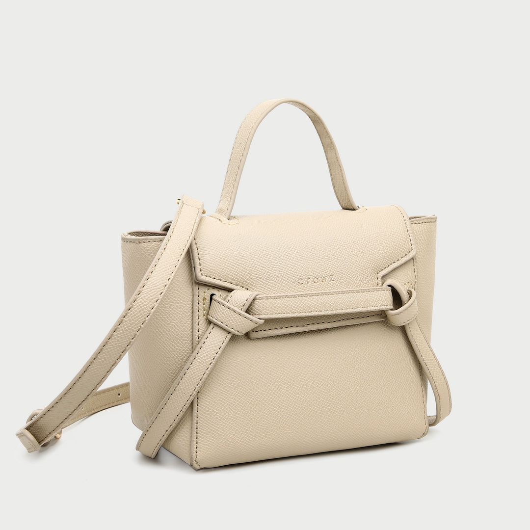 Knotted belt flap design PU leather crossbody bag