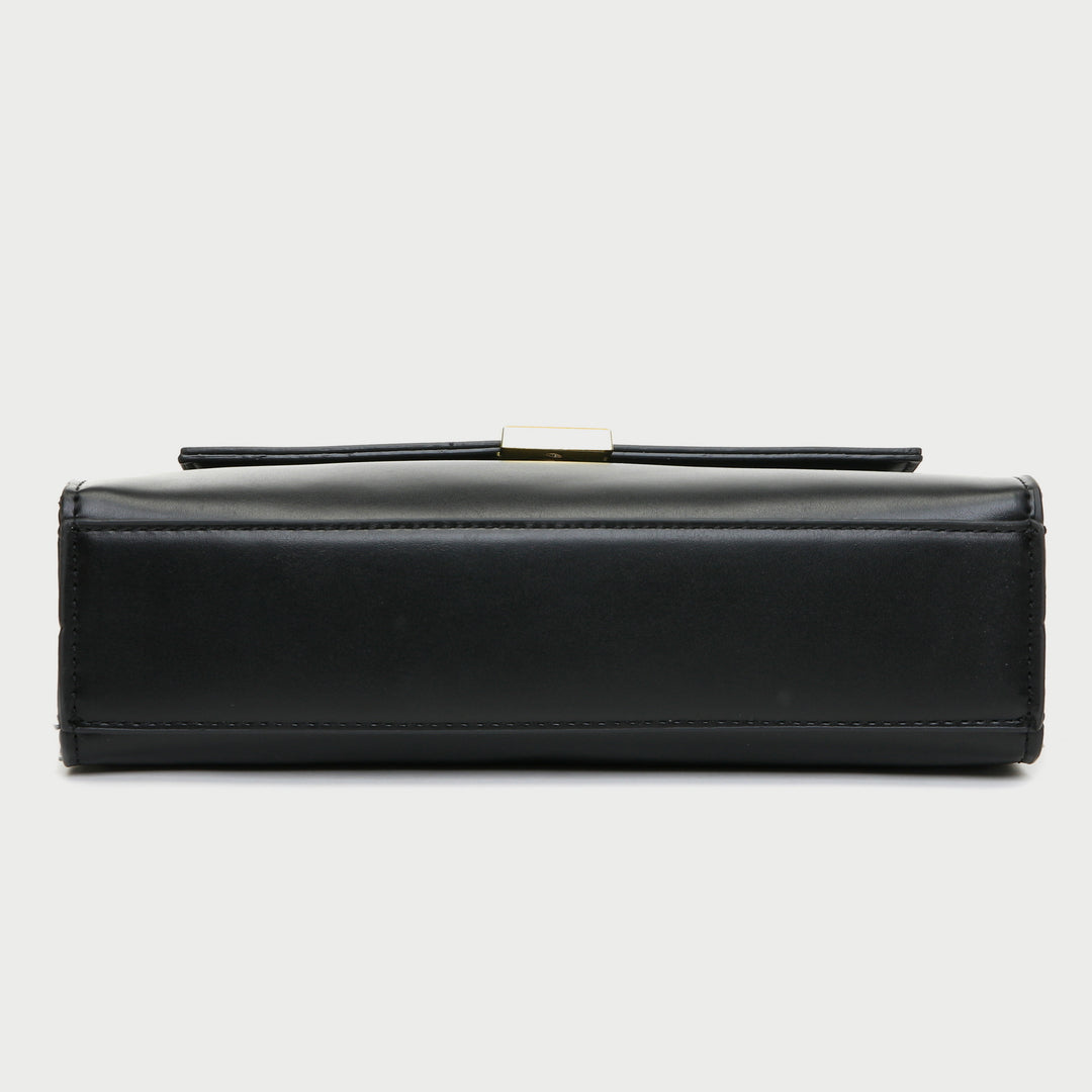 Square metal detail flap style chain strap PU Leather bag