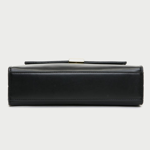 Square metal detail flap style chain strap PU Leather bag