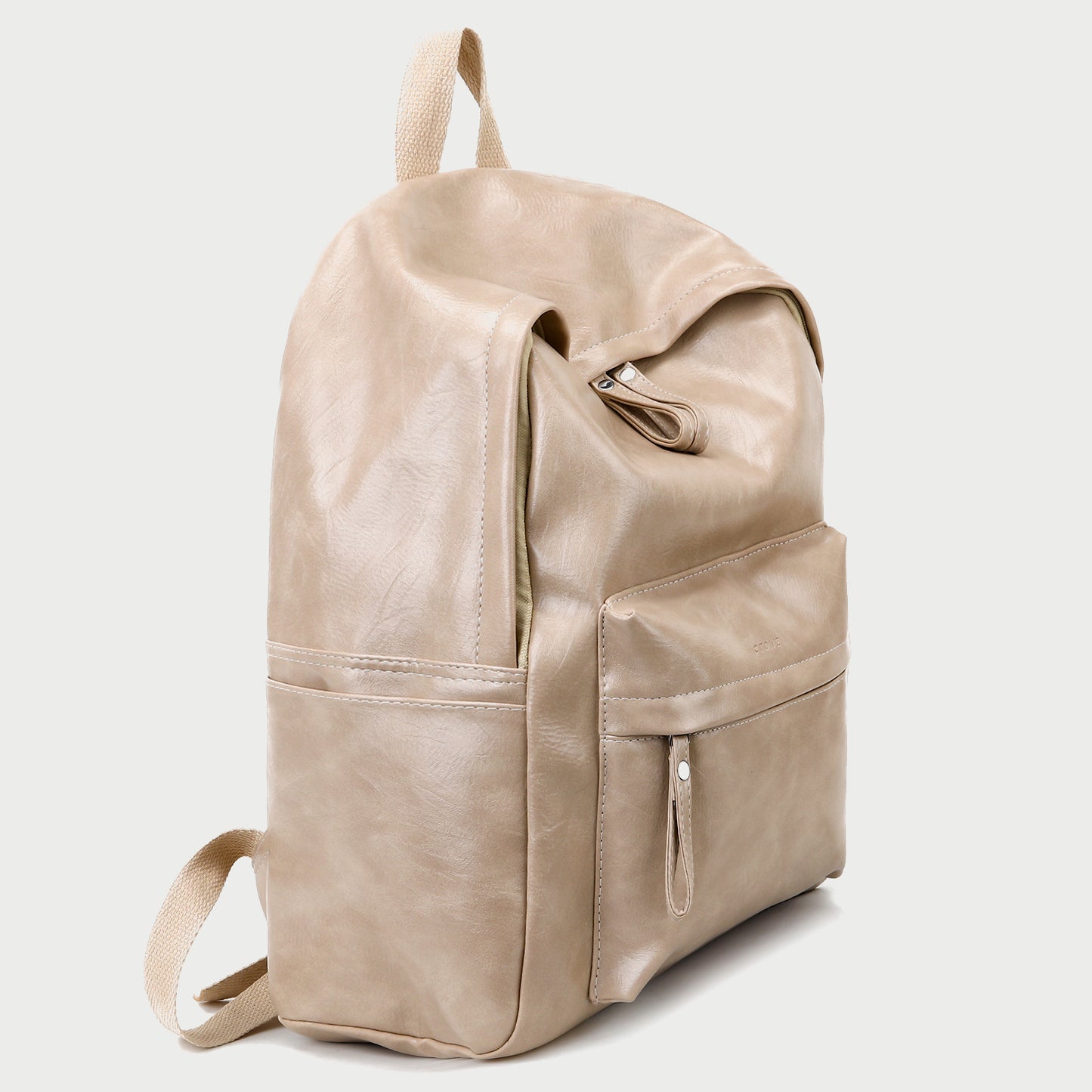 Smart casual marble-effect PU leather backpack