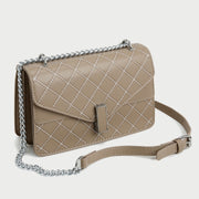 Envelope style layer flap quilted PU leather crossbody bag