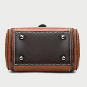Metal turn-lock strap zip side PU leather crossbody bag