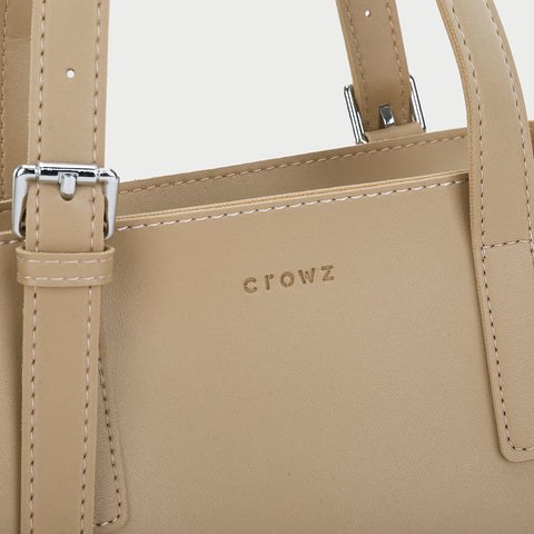 Minimalistic buckle detail strap PU leather tote bag