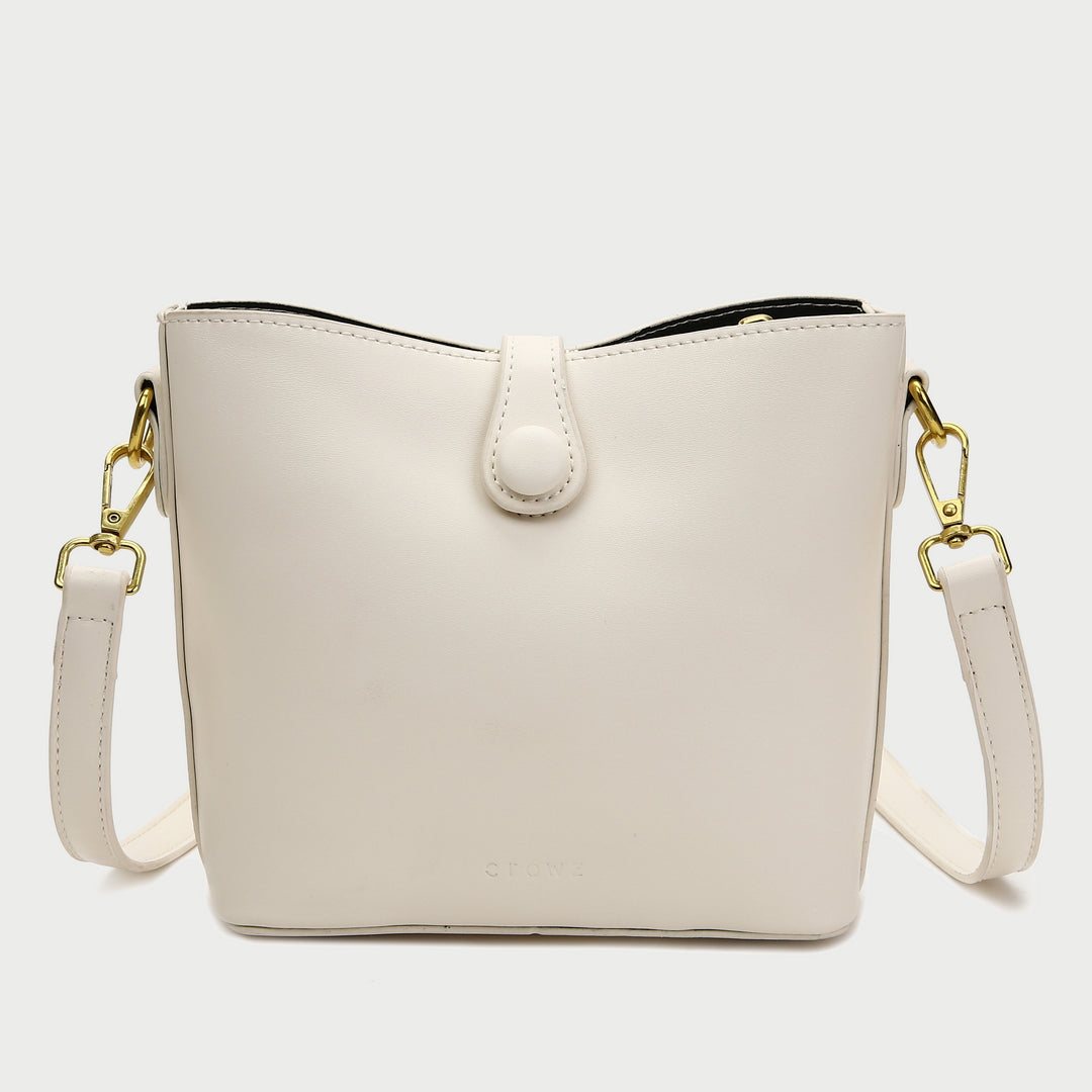 Modern strap style PU leather bucket bag