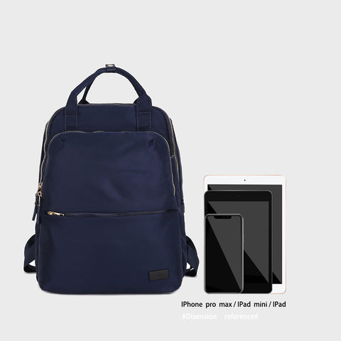 Top handle zip compartment minimalistic unisex nylon backpack