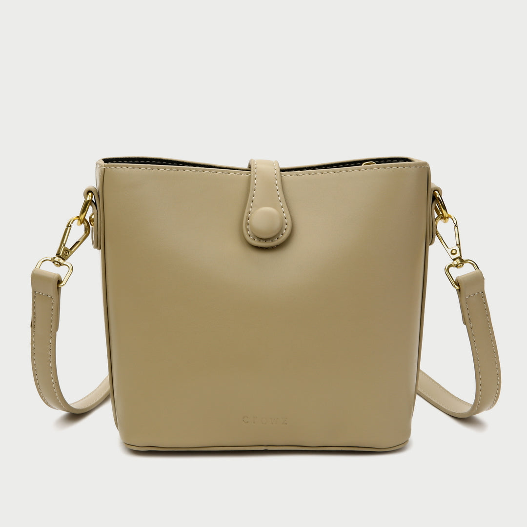 Modern strap style PU leather bucket bag