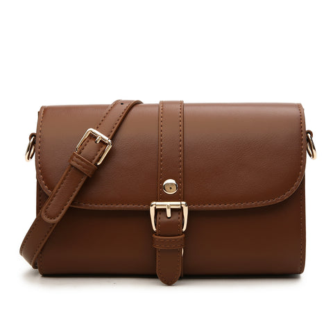 Retro buckle strap flap style PU leather crossbody bag