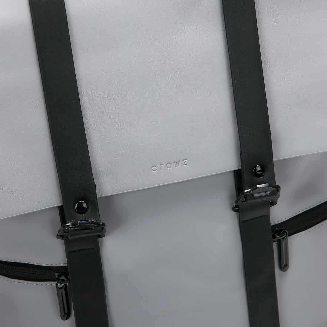 bucket strap and zip detail unisex PU leather backpack
