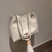 Roomy soft PU leather shoulder bag (2-in-1 style)