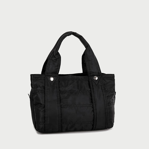 Multiple compartment lightweight quilted nylon handbag (Small)