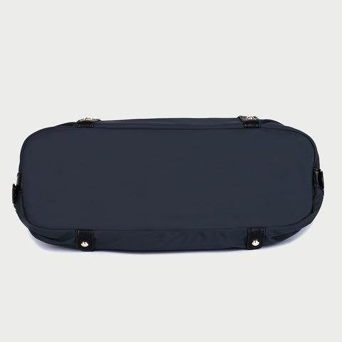 Modern PU leather trim nylon tote bag
