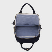 Top handle zip compartment minimalistic unisex nylon backpack