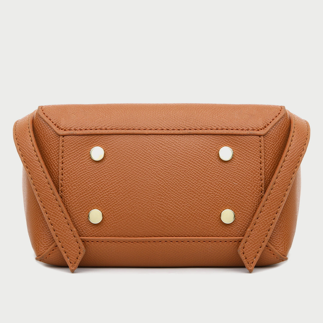 Knotted belt flap design PU leather crossbody bag