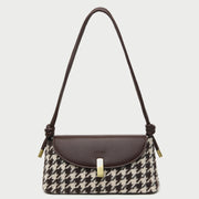 Metal clasp flap knotted strap PU leather shoulder bag