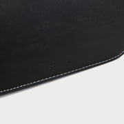 Contrast PU leather border trim flap-style woven rattan crossbody bag