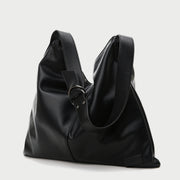 Minimalistic casual style soft PU leather hobo bag