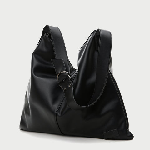Minimalistic casual style soft PU leather hobo bag