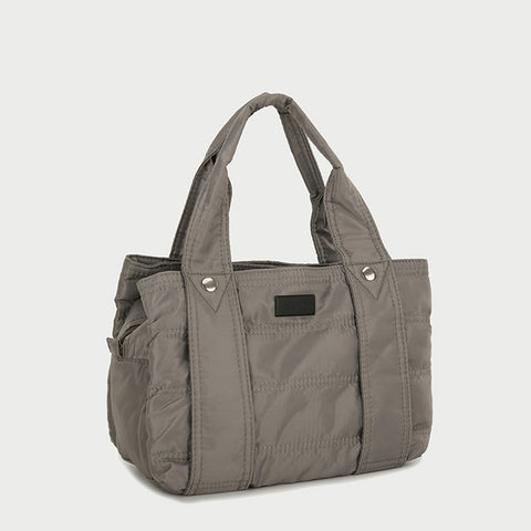 Multiple compartment lightweight quilted nylon handbag (Medium)