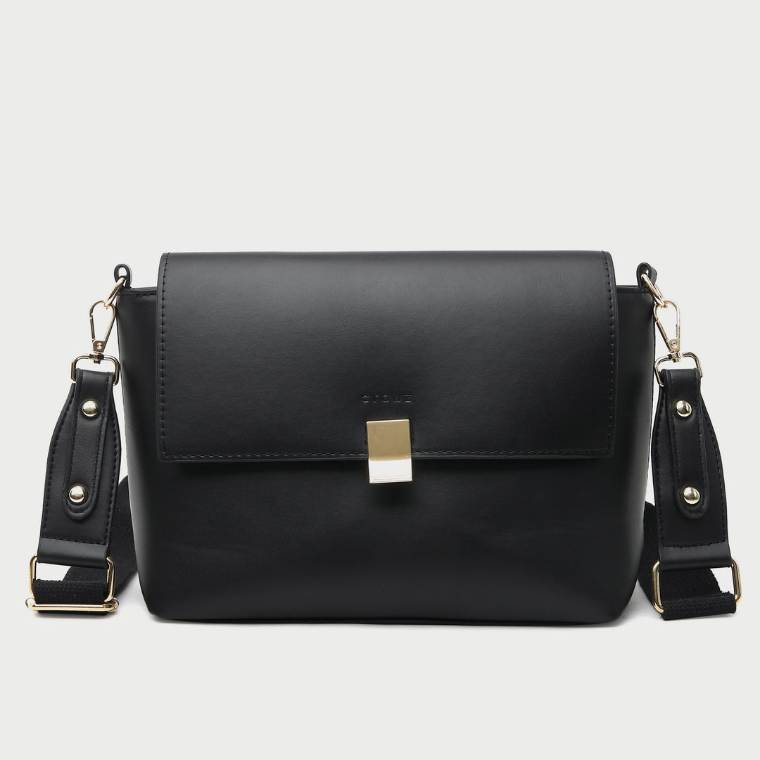 Urban flap style PU leather crossbody bag