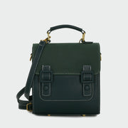 Classic retro multi-style colourblock PU leather backpack