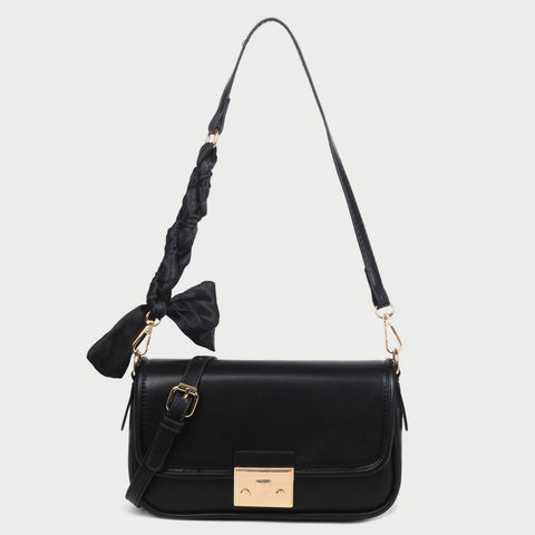Elegant braided strap PU leather crossbody bag