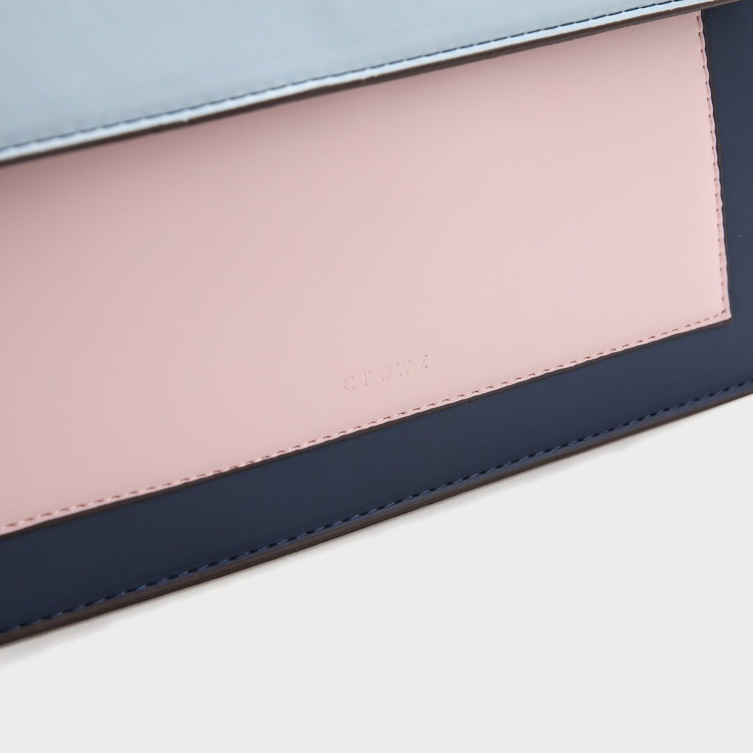 Colourblock classic flap-style PU leather crossbody bag