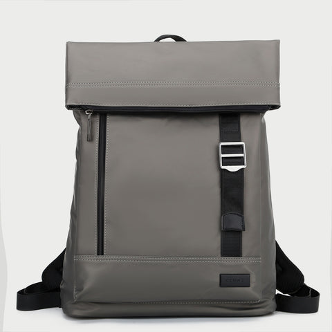 Zip buckle strap flap top unisex nylon backpack