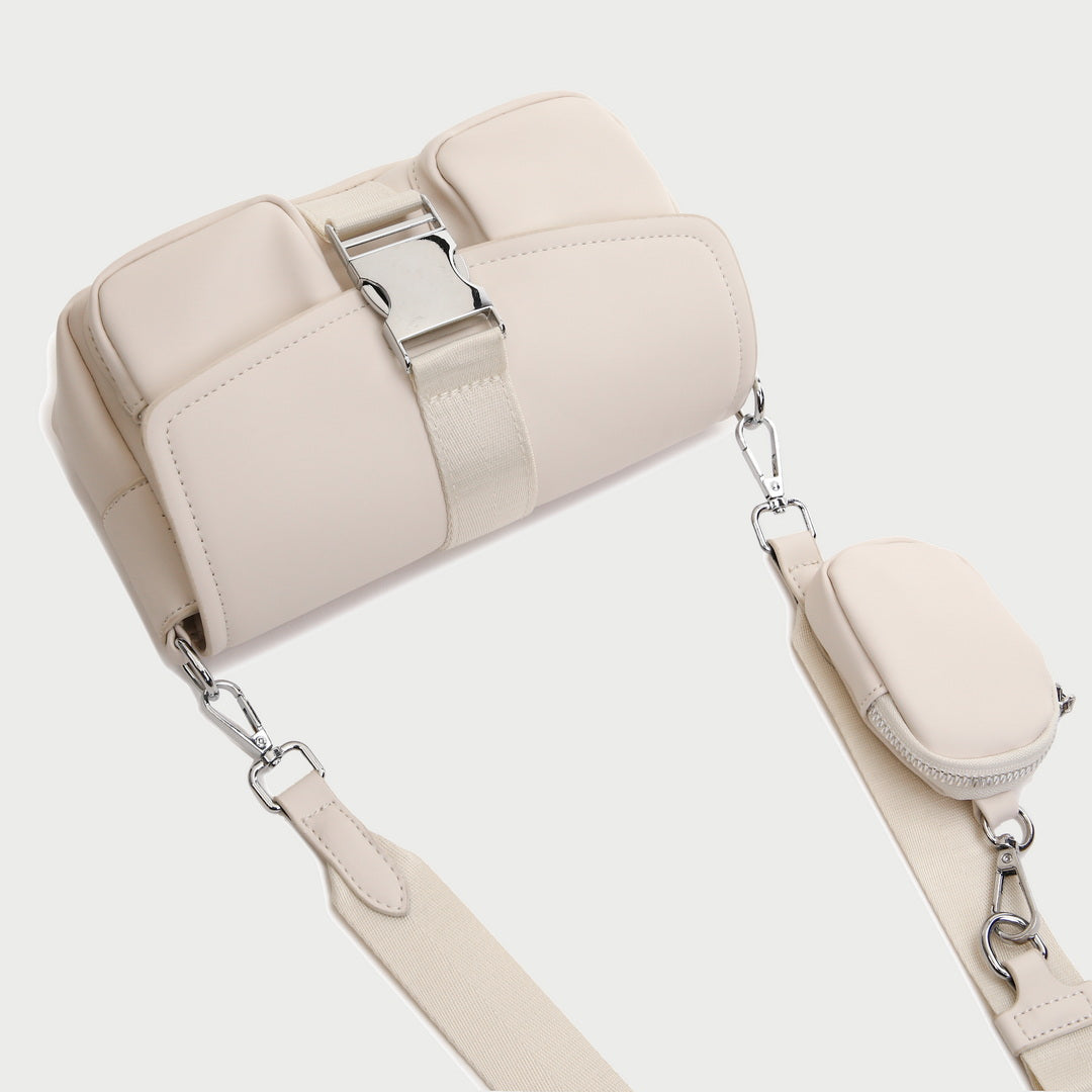 Metal buckle strap mini pouch accessory PU leather crossbody bag