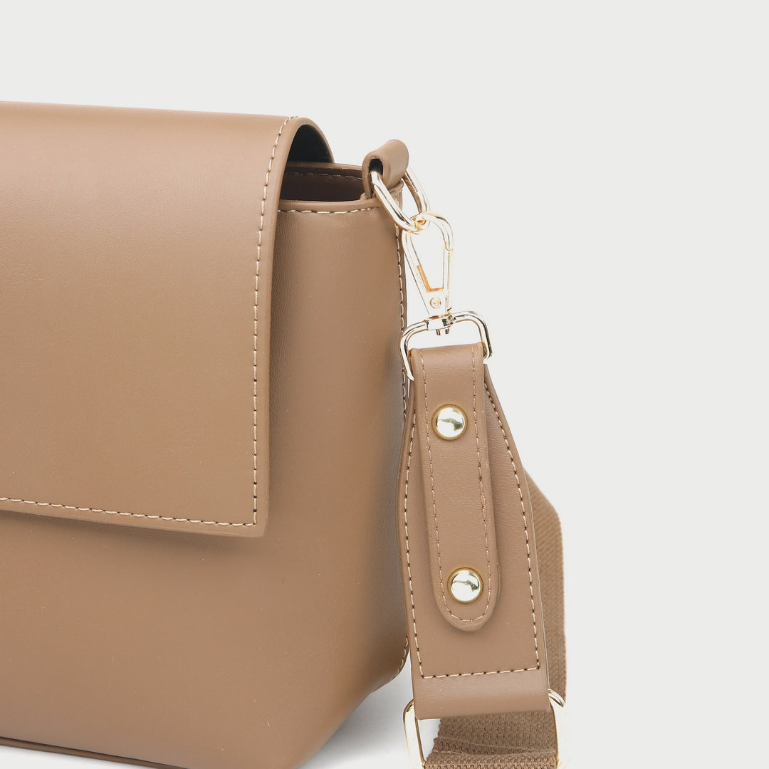 Urban flap style PU leather crossbody bag