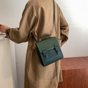 Classic retro multi-style colourblock PU leather backpack